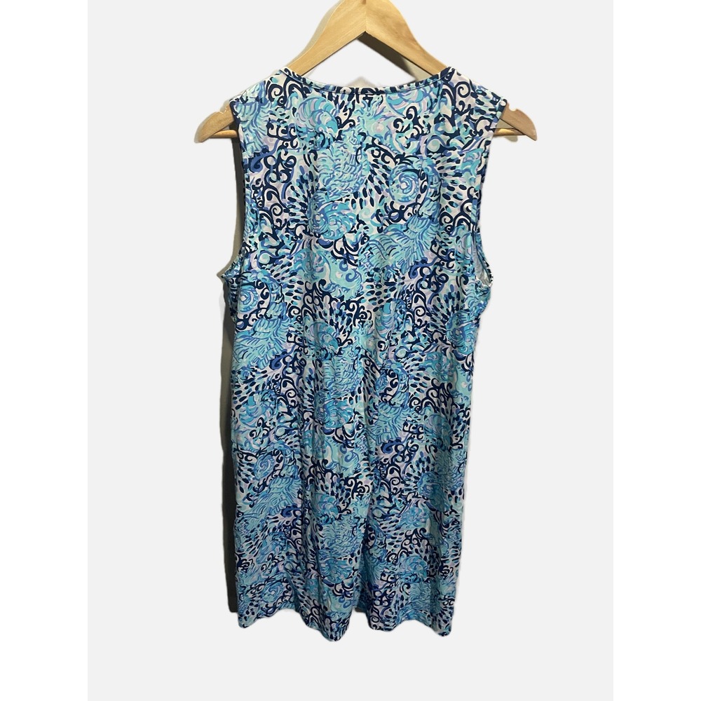 Lilly Pulitzer Shift Dress Womens Large Blue Paisley Sleeveless Resort Summer - Picture 5 of 5